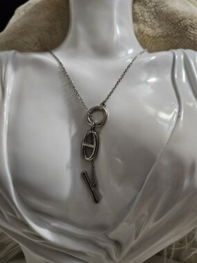Silver Toggle Lariat Necklace - Women Jewelry